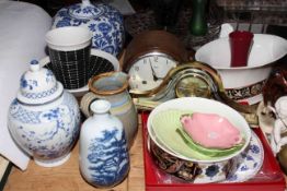 Collection of Denby Stoneware, Lannock, Pottery, Villeroy & Boch, Carlton Ware, mantel clock, etc.