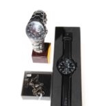 Silver albert, Citizen Eco Drive watch and military style watch (3).