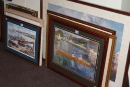 Alderson print, The Harvesters, Dales Bridge watercolour,