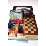 Special edition Maisto Jaguar S-Type in box, and two other Diecast toy cars, Star Wars, Chess, etc.