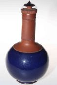 Chinese part blue glazed bottle vase.