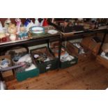 Seven boxes of glass, china, books, cutlery, pictures, etc.