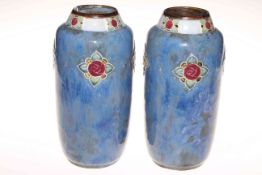 Pair Royal Doulton stoneware vases,