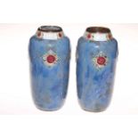 Pair Royal Doulton stoneware vases,