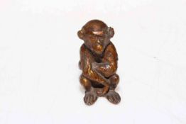 Cold painted bronze monkey, 6cm.