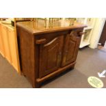 Continental oak double arched door cabinet, 99cm by 108cm.