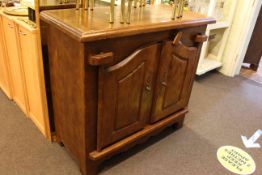 Continental oak double arched door cabinet, 99cm by 108cm.