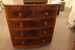 Victorian mahogany bow front chest of two short above three long drawers.