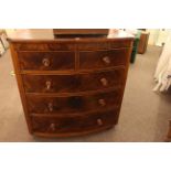 Victorian mahogany bow front chest of two short above three long drawers.