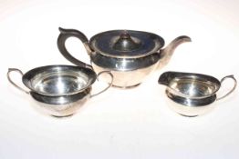 Irish silver three piece tea set, Dublin 1918.