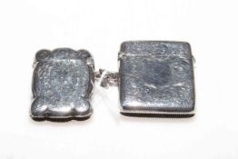 Two engraved silver vesta cases, Birmingham 1900 and 1907.