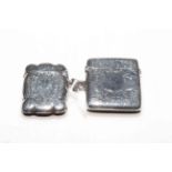 Two engraved silver vesta cases, Birmingham 1900 and 1907.