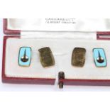 9 carat gold and enamel cufflinks, boxed.