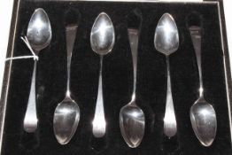 Set of six Peter and Anne Bateman silver teaspoons, London 1793, cased.