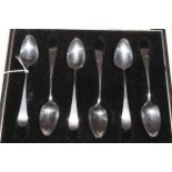 Set of six Peter and Anne Bateman silver teaspoons, London 1793, cased.