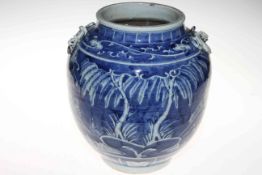 Chinese large vase painted in underglaze blue and white, 31cm.