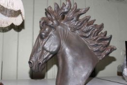 Composite stallion bust, 50cm.