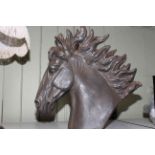 Composite stallion bust, 50cm.