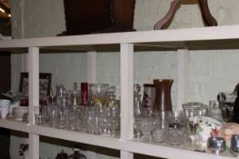 Piquot tea service, bulb bowls, teaware, oak barometer, assorted glassware, etc.