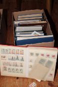 Twelve stamp albums depicting West Europe, Poland, Yugoslavia, Bulgaria, Russia, etc.