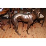 Bronzed model of a Greyhound dog, 86cm by 80cm.