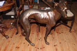 Bronzed model of a Greyhound dog, 86cm by 80cm.