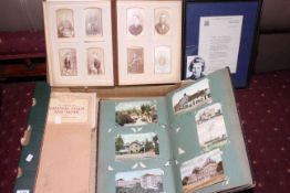 Collection of postcards, ephemera, cigarette cards and cdv photograph album (Aristocrats, Military,