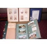 Collection of postcards, ephemera, cigarette cards and cdv photograph album (Aristocrats, Military,