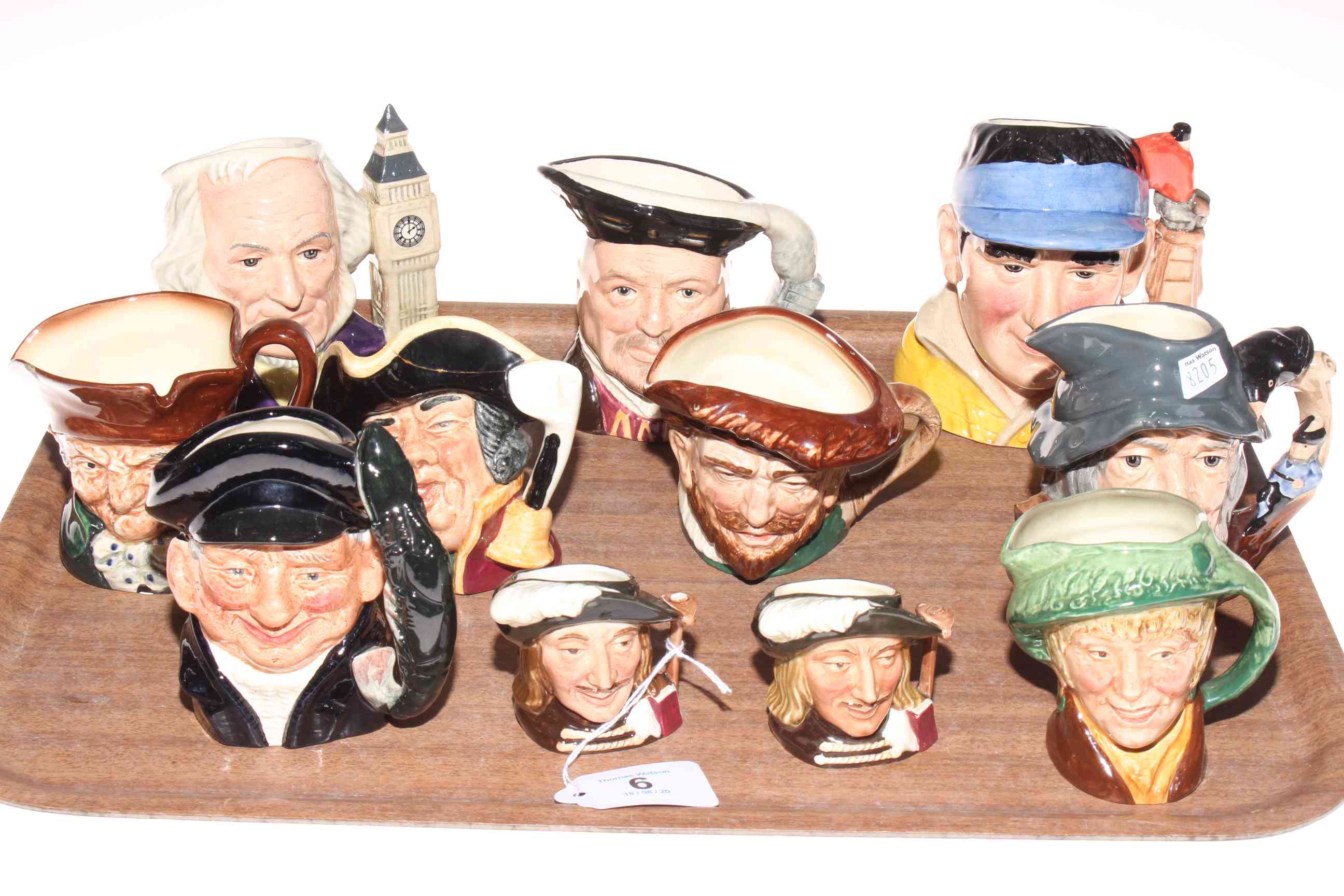 Collection of eleven Royal Doulton medium and small character jugs.