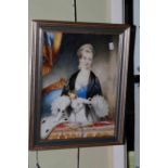 Portrait of Young Queen Victoria, well coloured and painted on marble,