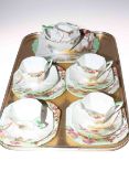 Shelley Art Deco nineteen piece tea set, shape no. 11724.