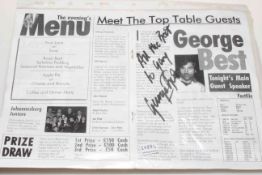 A 1991 Sportsman Dinner programme signed by George Best.