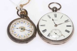 Victorian silver gents pocket watch by J.W.