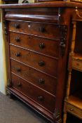 Victorian mahogany six drawer scotch chest, 157cm by 120cm.