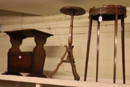 Georgian mahogany kettle stand, Titchmarsh & Goodwin magazine table and tripod wine table (3).