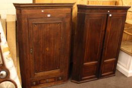 Two 19th Century corner wall cupboards.