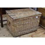 Large two handled rectangular basket, 60cm by 88cm.