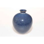 Chinese 'Robin Egg' glazed ovoid vase, four character mark to base, 10cm.