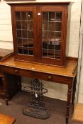 Victorian mahogany 3/4 gallery backed two drawer washstand,