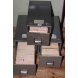 Three metal trays if used loose stamps in allocated envelopes including pre-decimal UK,