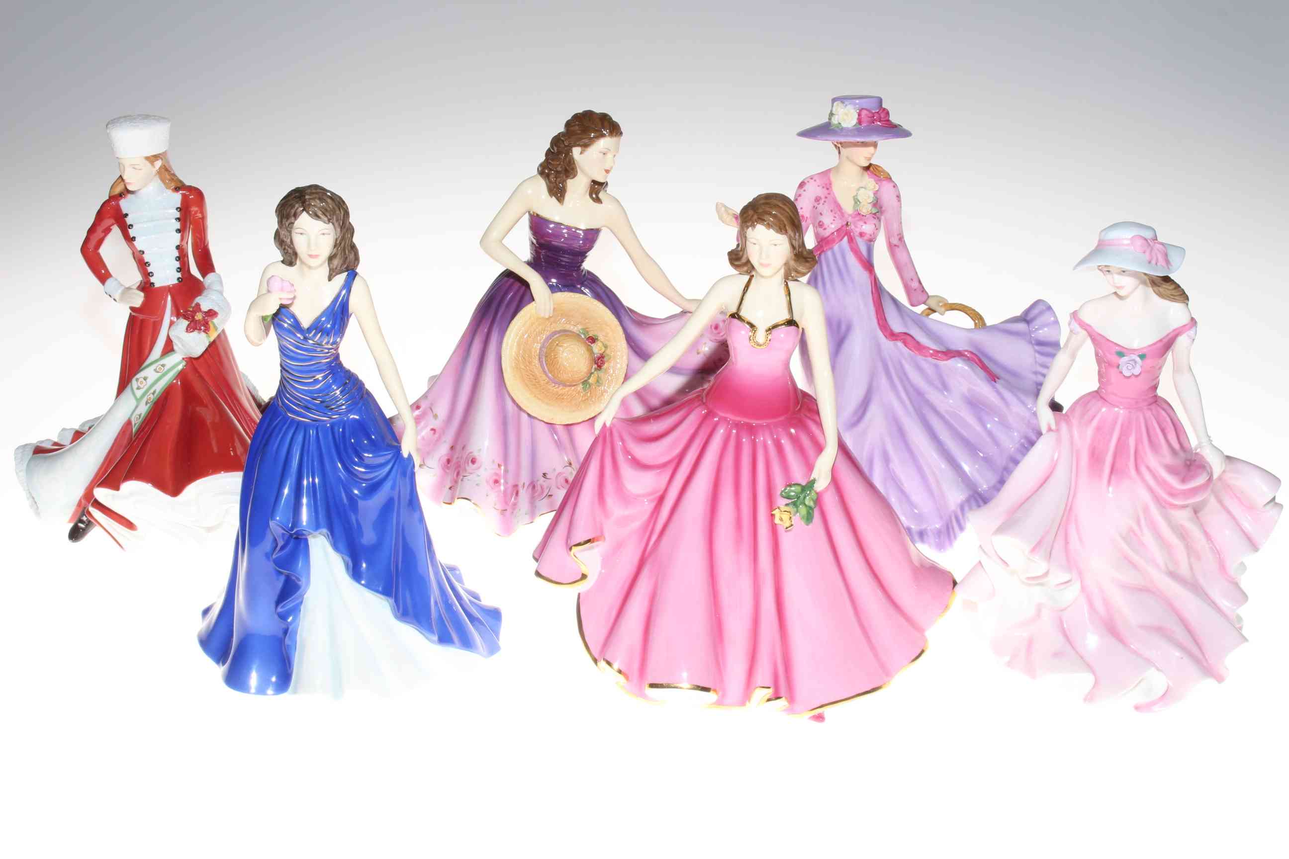 Collection of six Royal Doulton 'Pretty Ladies' figures.