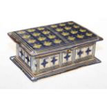 Victorian silkwork box, 19.5cm.