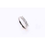 14 carat white gold ring, size O.