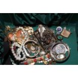 Jewellery box and contents including silver bangle.