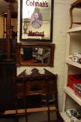 Victorian walnut framed overmantel mirror,