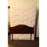 Sealey 4ft 6ins drawer divan and mahogany headboard.