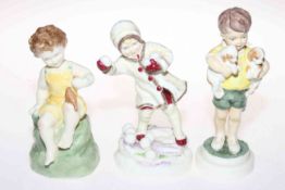 Three Royal Worcester figures including All Mine 3519, Friday's Child and December 3458.