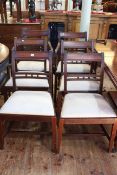 Set of six 19th Century mahogany bar back dining chairs including pair carvers.