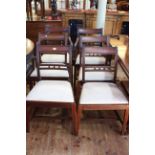 Set of six 19th Century mahogany bar back dining chairs including pair carvers.