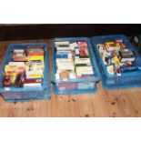Three boxes of die-cast toy cars including Corgi, Days Gone, Vanguards, etc.